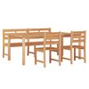 vidaXL Hagespisegruppe 4 deler heltre teak