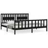 vidaXL Sengeramme med hodegavl svart 200x200 cm heltre