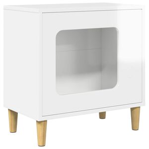 vidaXL Katt Hus Glanset Hvit 51 x 30 x 52 cm Konstruert tre