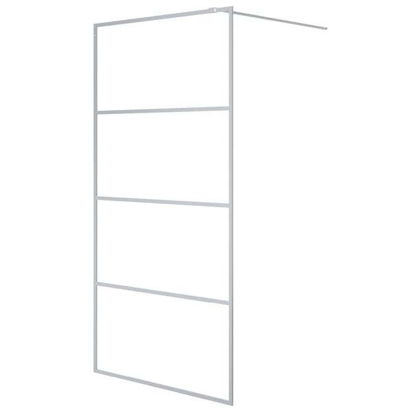 vidaXL Dusjvegg s&oslash;lv 100x195 cm klart ESG-glass