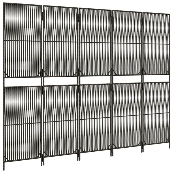 vidaXL Romdeler 5 paneler grå polyrotting