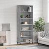 vidaXL Highboard betonggr&aring; 69,5x32,5x180 cm konstruert tre