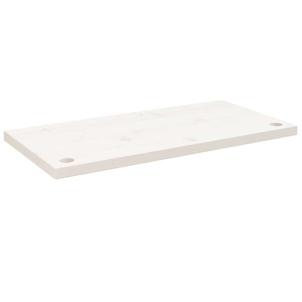 vidaXL Skrivebord hvit 80x40x2,5 cm heltre furu