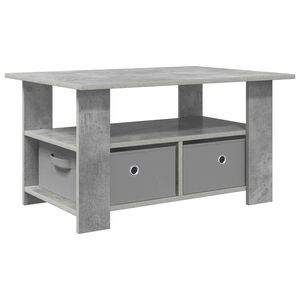 vidaXL Kaffebord med skuff Betonggr&aring; 77 x 55 x 42 cm Konstruert tre