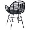 vidaXL Spisestuestol 2 pcs Svart 44 x 44 x 74 cm Rattan og Jern