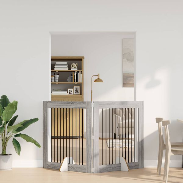 vidaXL Hundelekeg&aring;rd 2 pcs Gr&aring; Sonoma 100 x 100 cm Galvanisert St&aring;l