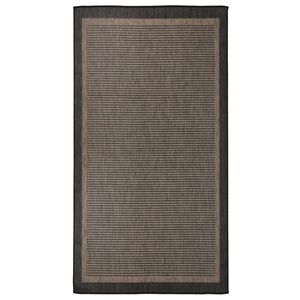 vidaXL Utend&oslash;rs flatvevd teppe 80x150 cm m&oslash;rkebrun