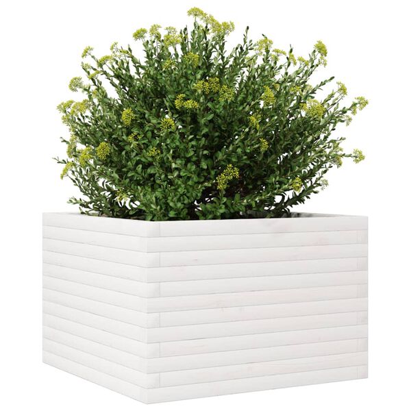 vidaXL Plantekasse hvit 70x70x45,5 cm heltre furu