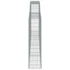vidaXL Gabionkurv buet 400x30x120/140 cm galvanisert jern