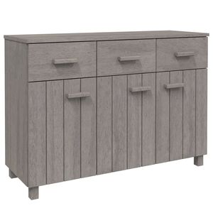 vidaXL Skjenk HAMAR lysegr&aring; 113x40x80 cm heltre furu