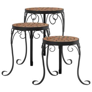 vidaXL Plantebord 3 stk terrakotta keramikk