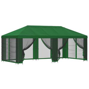 vidaXL Hagepaviljong med sidevegger 6 x 3 m Gr&oslash;nn Polyester og st&aring;l