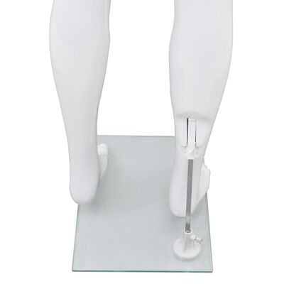 vidaXL Full-body mannlig utstillingsdukke med glass base hvit 185 cm