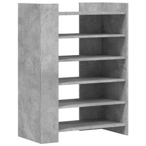 vidaXL Skohylle betonggr&aring; 74,5x37,5x100 cm konstruert tre