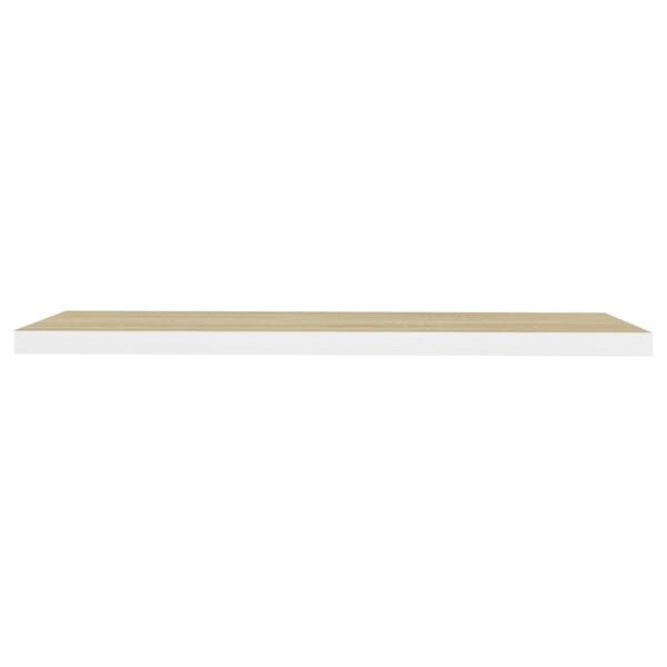 vidaXL Flytende vegghylle eik og hvit 120x23,5x3,8 cm MDF