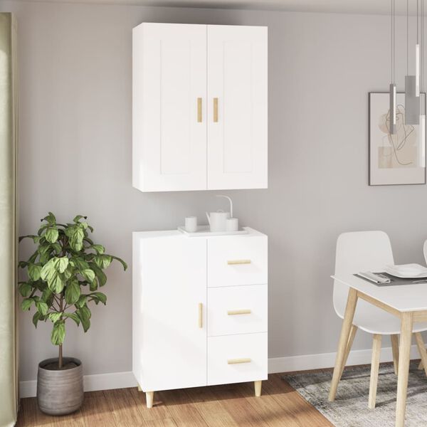 vidaXL Highboard hvit konstruert tre