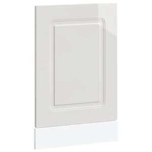 vidaXL Oppvaskmaskin panel h&oslash;yglans hvit 45x1,5x57 cm konstruert tre