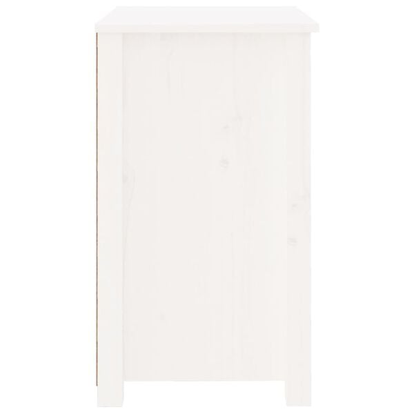 vidaXL Nattbord hvit 50x35x61,5 cm heltre furu