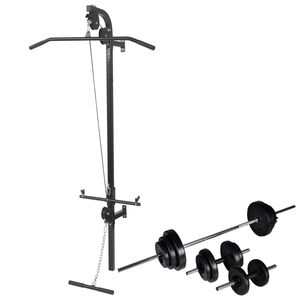 vidaXL Treningst&aring;rn med vektstang- og manualsett 30,5 kg