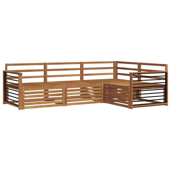vidaXL Utend&oslash;rs sofa-sett 4 pcs Naturlig Solid akasietre