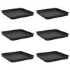 vidaXL Firkantet Blomsterbrett 6 pcs Svart 21 x 21 x 2 cm Plast