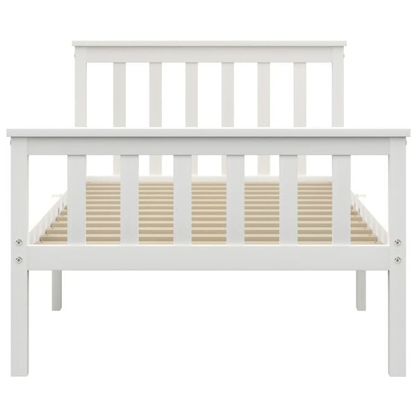 vidaXL Sengeramme hvit heltre furu 90x200 cm
