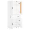 vidaXL Highboard hvit 69,5x34x180 cm konstruert tre