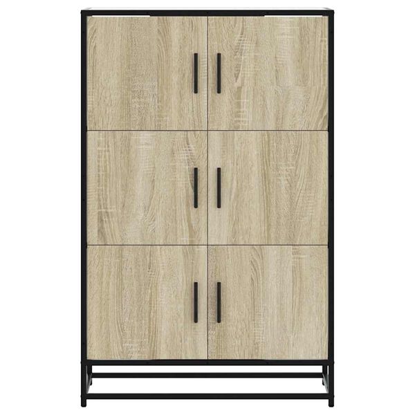 vidaXL Highboard sonoma eik 68x35x106,5 cm konstruert tre og metall