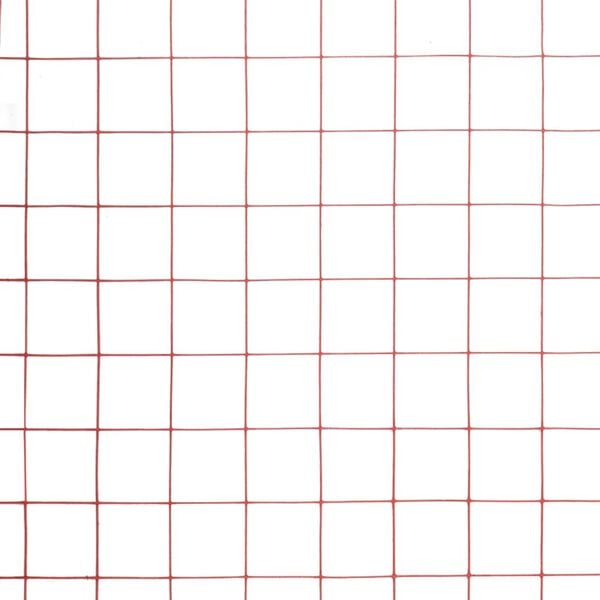 vidaXL Tr&aring;dgjerde kylling st&aring;l med PVC-belegg 10x1,5 m r&oslash;d