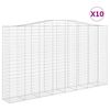 vidaXL Gabionkurver buede 10 stk 400x50x220/240 cm galvanisert jern