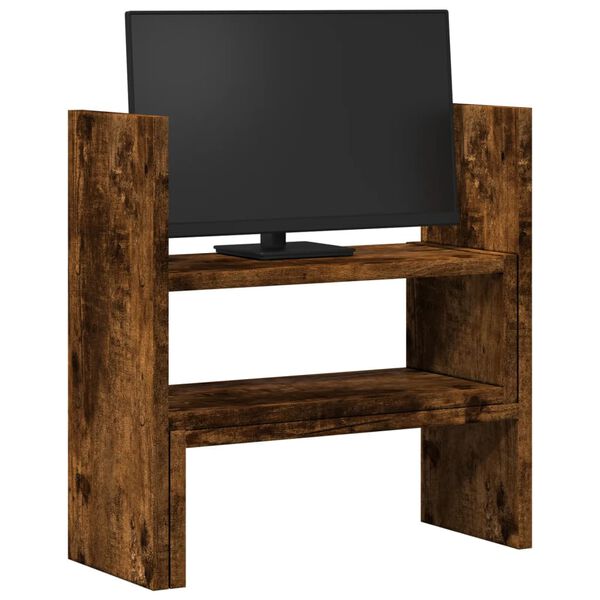 vidaXL Justerbar skrivebordshylle røkt eik 40x17x41 cm konstruert tre