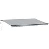 vidaXL Automatisk uttrekkbar markise LED antrasitt og hvit 600x350 cm
