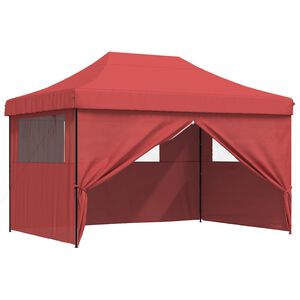 vidaXL Partytelt 279 x 410 x 315 cm Burgunder Oxford Stoff