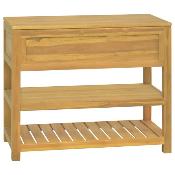 vidaXL Baderomsskap 90x45x75 cm heltre teak