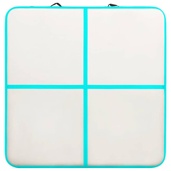 vidaXL Oppbl&aring;sbar gymnastikkmatte med pumpe 200x200x20 cm PVC gr&oslash;nn