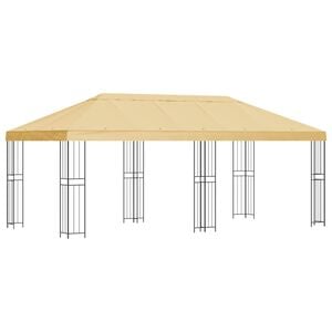 vidaXL Paviljong med sidevegger 6 x 3 m Krem Polyester og st&aring;l 190