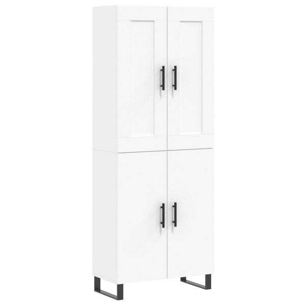 vidaXL Highboard hvit 69,5x34x180 cm konstruert tre