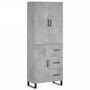 vidaXL Highboard betonggr&aring; 69,5x34x180 cm konstruert tre