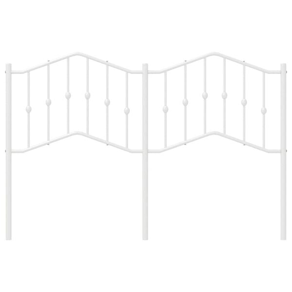 vidaXL Utskiftbar sengegavl i metall hvit 135 cm