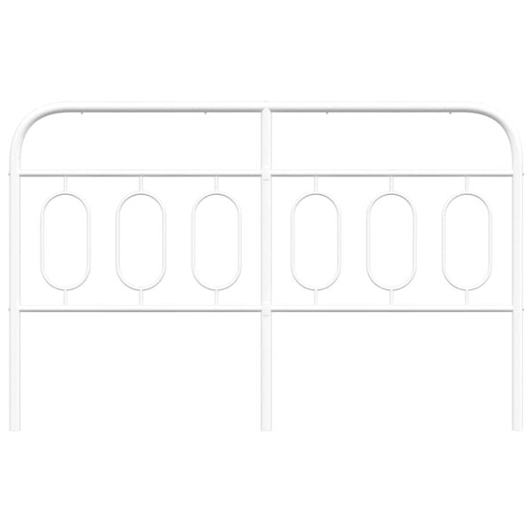 vidaXL Utskiftbar sengegavl i metall hvit 137 cm