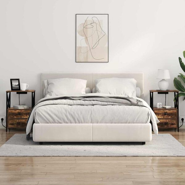 vidaXL Nattbordskap 2 pcs R&oslash;kt eik 40 x 31 x 60 cm Konstruert tre