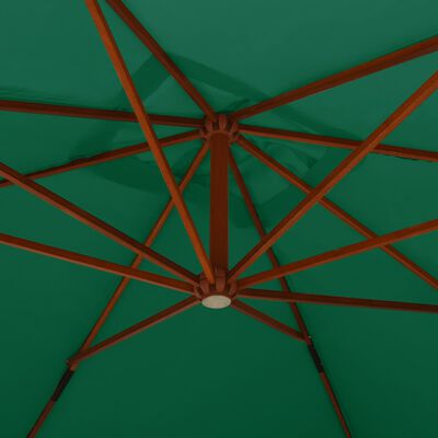 vidaXL Hengeparasoll med trestang 400x300 cm grønn
