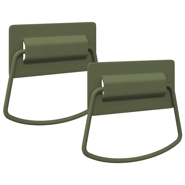 vidaXL Skaph&aring;ndtak 2 pcs Olivengr&oslash;nn 85 x 45 mm Metall