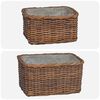 vidaXL Vedkurv 2 pcs Brun Lacak Rattan