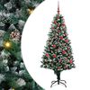 vidaXL Kunstig juletre med 150 LED gr&oslash;nn 150 cm PVC og St&aring;l og Plast