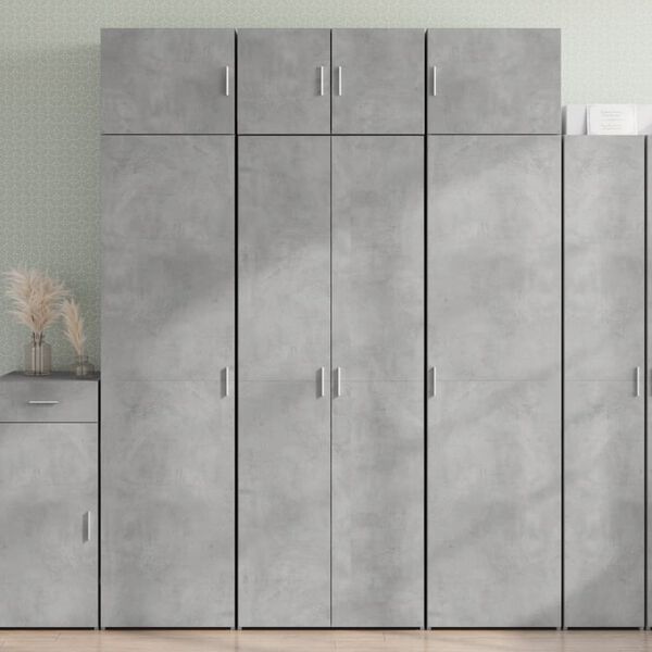 vidaXL Highboard betonggr&aring; 70x42,5x185 cm konstruert tre