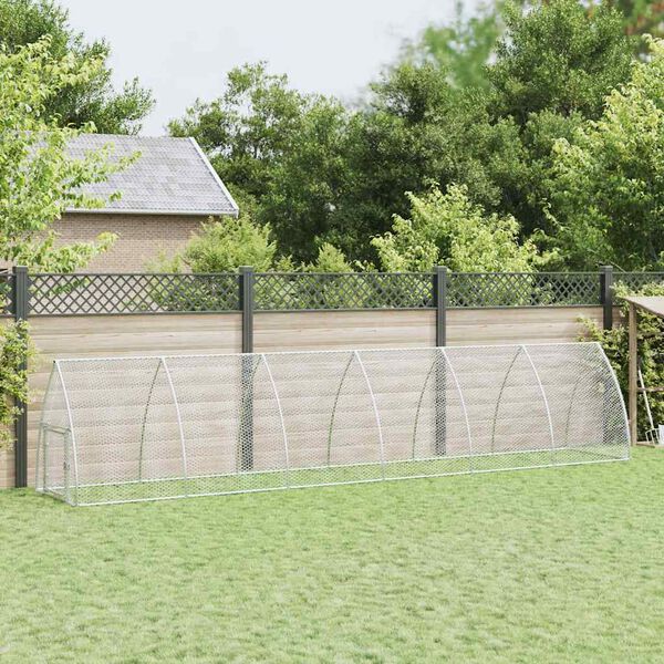 vidaXL Kyllingbur sølv 600x105x120 cm galvanisert stål