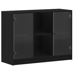vidaXL Serviesskap Svart Eik 100 x 37 x 75.5 cm