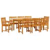vidaXL Hage Spisegruppe 9 stk. Brun Solid akasietre