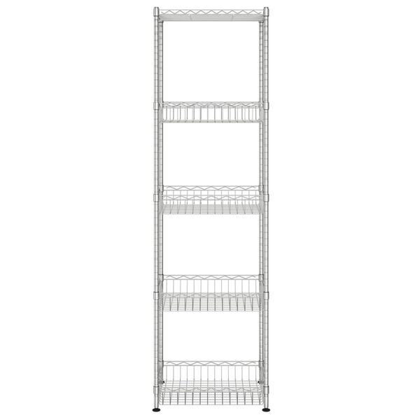 vidaXL Kj&oslash;kkenhylle 5 etasjer 45x35x150 cm forkrommet jern 250 kg